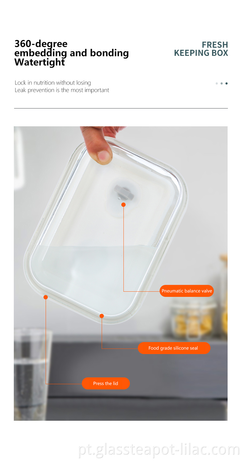 Lilac FREE Sample 450ml / 580ml conjunto embalagem hermética para cozinha / doméstico / refrigerador armazenamento de alimentos recipientes de vidro transparente